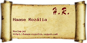 Haase Rozália névjegykártya